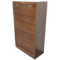 Vintage Archiefkast Donker Eiken Roldeur