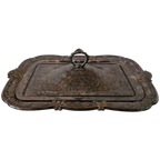 Antieke Serveerschaal Zilverkleurige Schaal Bord thumbnail 1