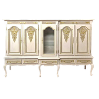 Vitrinekast ~ Buffetkast ~ Queen Anne ~ Wandkast ~Creme En Goud