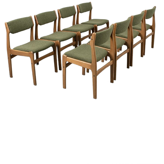 Set Van 8 Deense, Refurbished, Vintage Stoelen 1