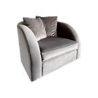 Richmond Interiors Grote Fauteuil Grijs Velvet thumbnail 1