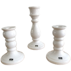 Set Van 3 Witte Vintage Zweedse Kandelaren Van Guldkroken thumbnail 1