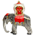 Vintage Hummel Goebel Parfumlamp Olifant Met Rode Zetel (gemerkt) thumbnail 1