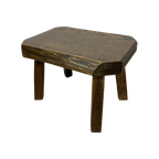 Brutalist Solid Oak Wooden Side Table , 1970S thumbnail 1