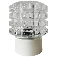 Vintage Mid-century Plafondlamp Helder Glas Plafonnière 1950’s