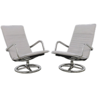2x Vintage Draaifauteuil, 1980s Nieuwe Kussens