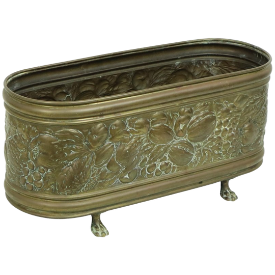 Franse Antieke Koperen Bloembak Jardinière 19de Eeuw 1