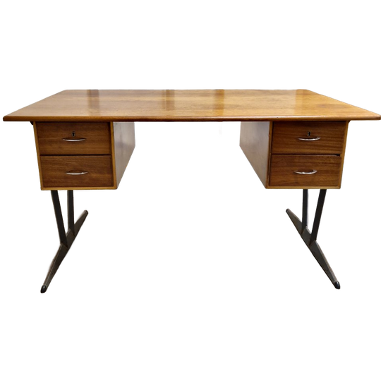 Vintage Teakhouten Bureau Jaren 50 Jaren 60 Design Bureau 1