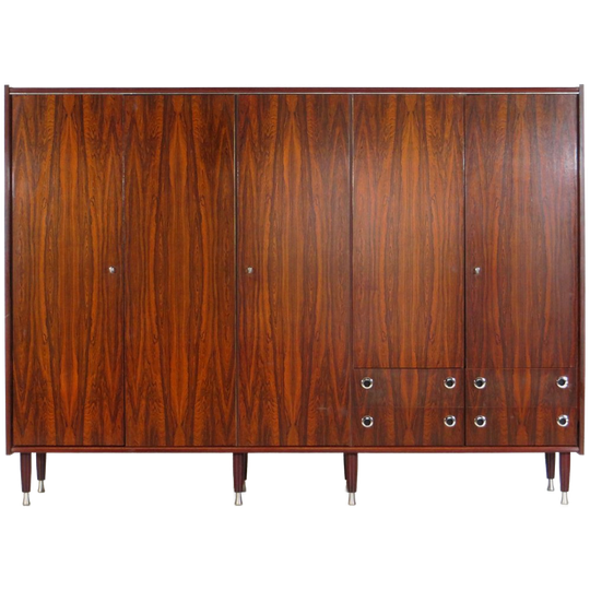 Grote Vintage 5-deurs Mid Century Design Kledingkast, 1960s 1