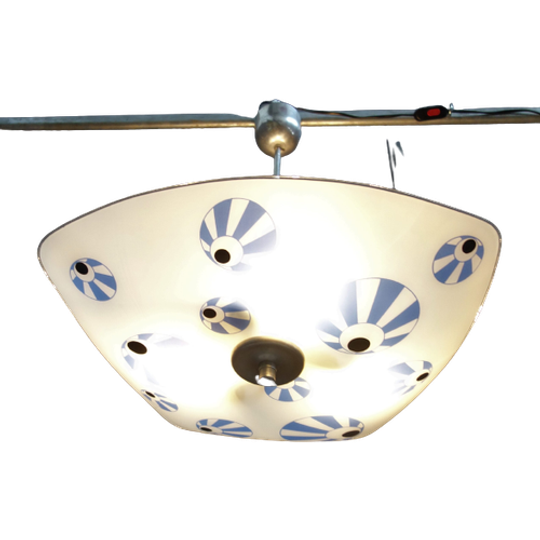 1960s Ceiling Lamp In White And Blue “eyes” By Napako 1