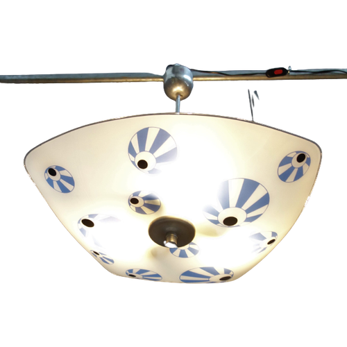 1960S Ceiling Lamp In White And Blue “Eyes” By Napako
