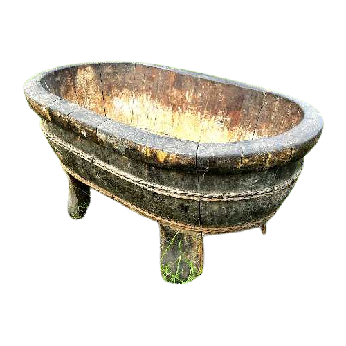 Antieke Handgemaakte Chinese Olijf Houten Wasbak (19E Eeuw) Antique Chinese Laundry/ Wash Basin