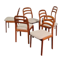 Vintage Set 6 Stuks Stoelen, Dyrlund, Denmark, 1970S