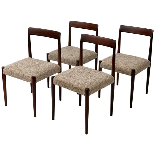 Set Of 4 Vintage Lübke Rosewood Dining Chairs 1