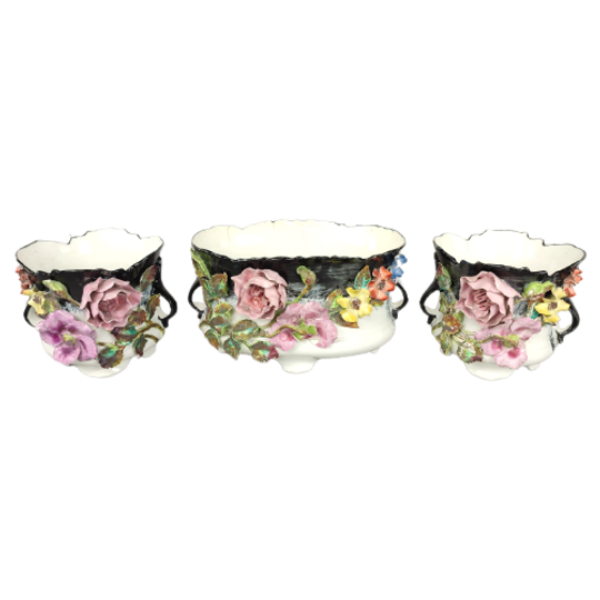 Trio Bloempotten Met Bloemen 1