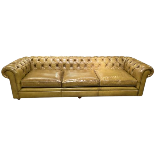 Chesterfield 4 Zits Bank Xl Lime Mosterd Rundleer 1