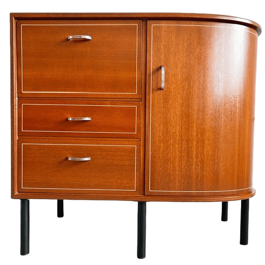 Vintage Mid-century Formule Ladekastje Halfrond Deens Design 1960’s 1