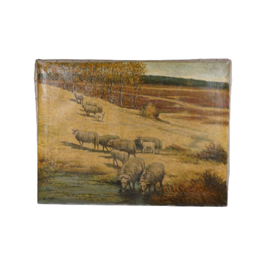 Schilderij Met Oud Hollands Heide Landschap 1