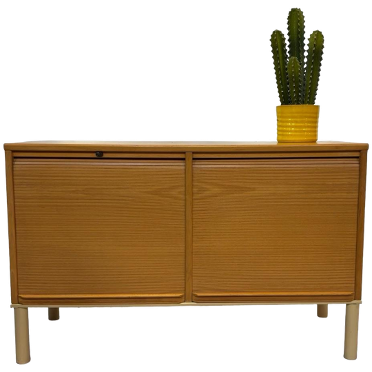 Vintage Audio Platenspeler Kastje Kinnarps Jaren 80 Roldeur 1