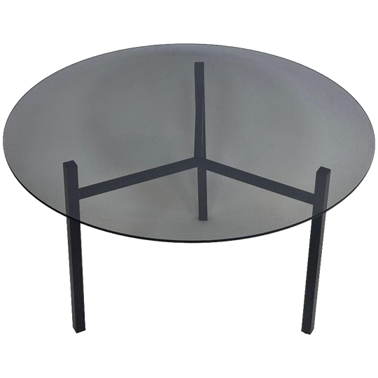 Vintage Salontafel Bijzettafel Metaal En Rookglas Jaren 70 1