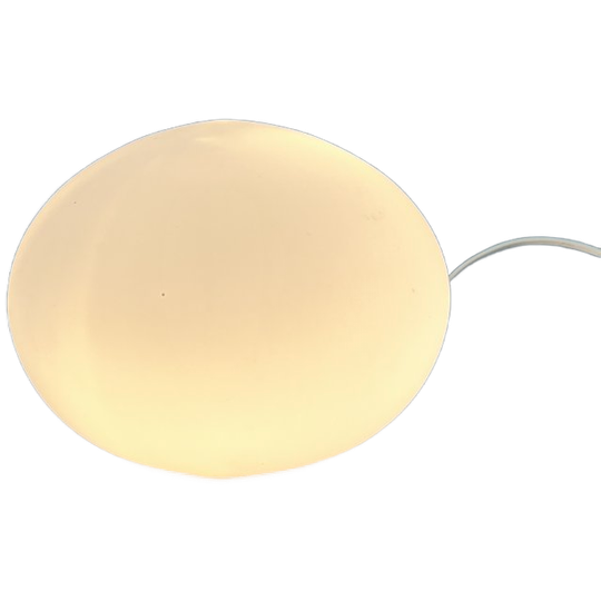 Vintage Ovale Melkglazen Tafellamp, Kare Design, Duitsland 1980's 1