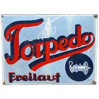 Xl Groot Emaille Reclamebord Van Torpedo Freilauf.