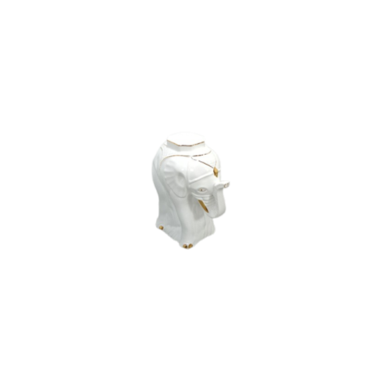 Witte Porseleinen Olifant Met Goud Plantentafel 1