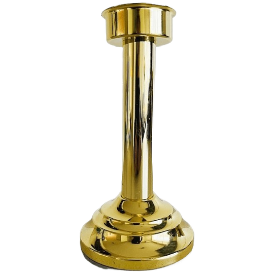 Vintage Gouden Metalen Kandelaar 1980s 1