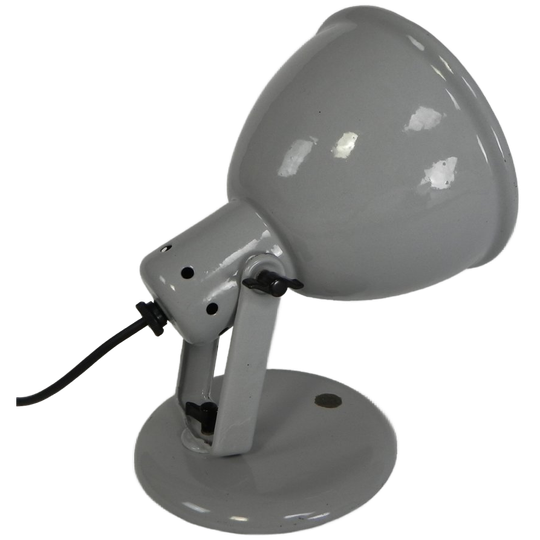 Philips Helioflux Bureaulamp, Grijs Geemailleerd, Jaren 50 1