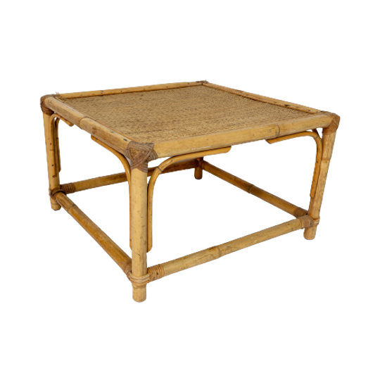 Vintage Coffee Table / Side Table Made Of Rattan 1