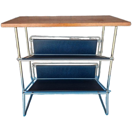 Vintage Lectuurtafel Lectuur Magazine Rek Krantenbak Design 1
