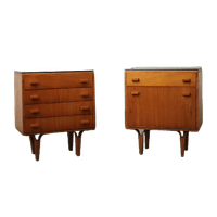 Retro Nachtkasjes Set František Mezulanik | Zwart