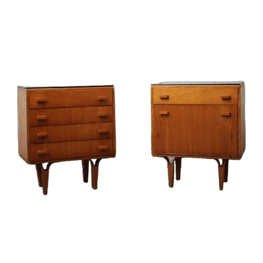 Retro Nachtkasjes Set František Mezulanik | Zwart 1
