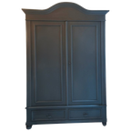 Grote Vintage Brocante Linnenkast Demontabel Off Black Van Farrow & Ball thumbnail 1