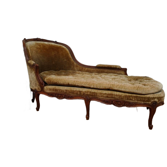 Vintage Antieke Louise Xv Chaise Longue, Ligbank Bank Sofa 1