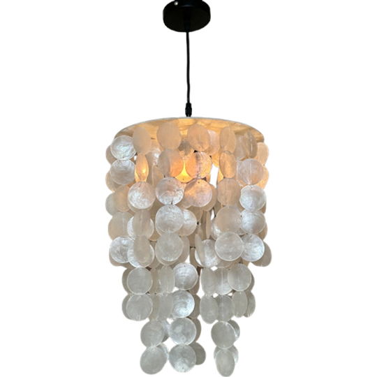 Meerdere Beschikbaar! Capiz Schelpen Hanglamp Parelmoer Schelp Zwarte Details ! Luxe Uitvoering 1
