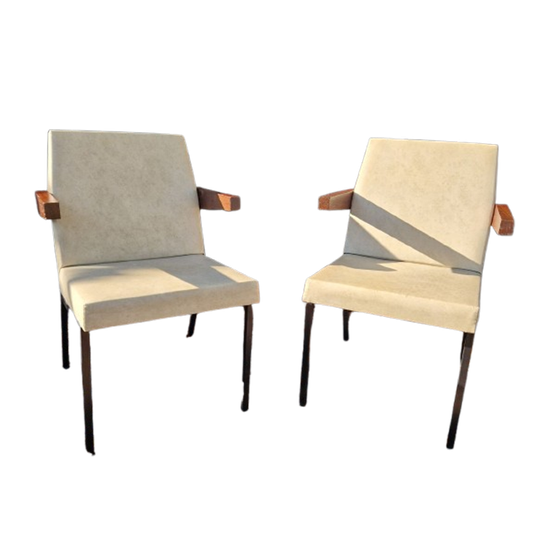 Mid-century Strakke Design Fauteuils In Originele Goede Staat 1