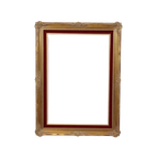 Vintage Vergulde Lijst Barok Stijl Rood Fluweel Klassiek 76x56cm thumbnail 1