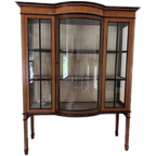 Antiek Engels Mahonie Vitrinekast Met 1 Deur, Met Bol Glas, 122 Cm Breed thumbnail 1