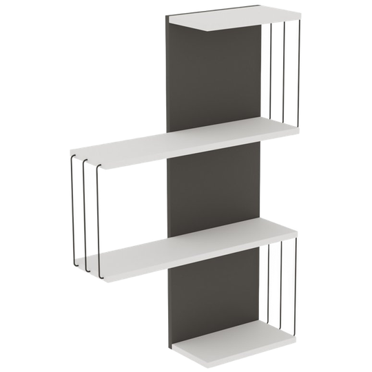 Evila Originals Cambel Wandplank Houtfineer Wit Antraciet 1