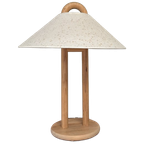 Lys Denemarken Vintage Houten Lamp Met Beige Kap thumbnail 1