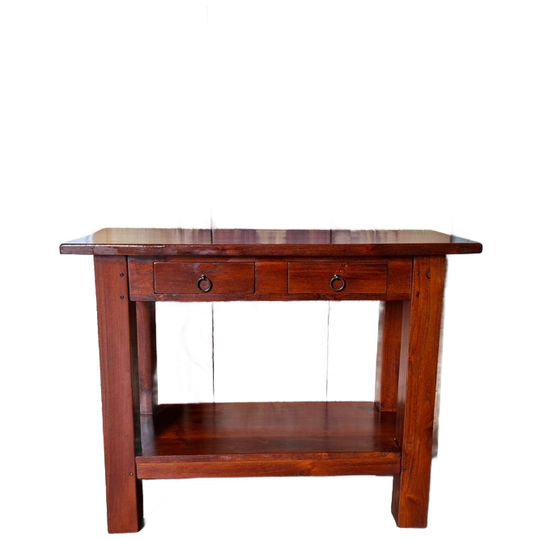 Zwaar Teakhouten Sidetable, Wandtafel, Console Afm. 101x40cm En 79cm Hoog. 1