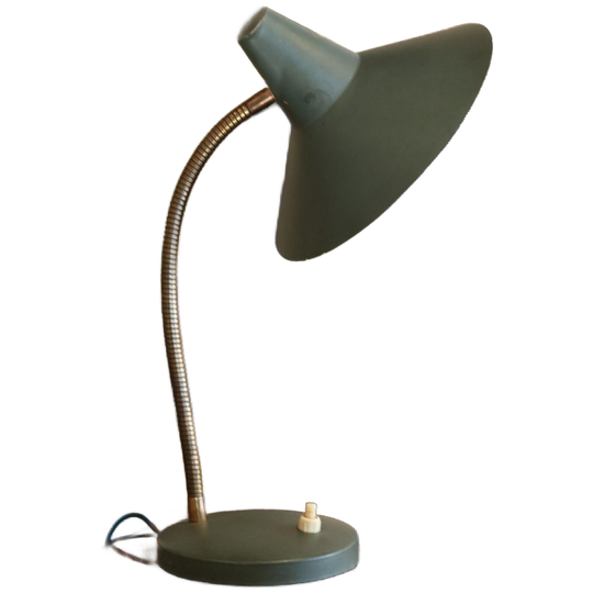 Mid-century Donkergroene Bureaulamp 1