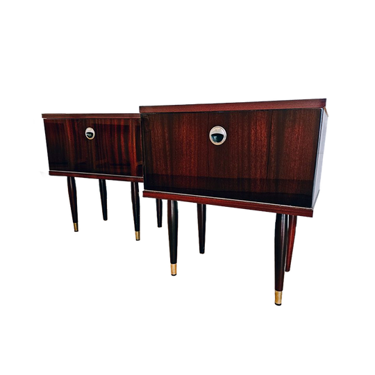 Nachtkastjes Set Vintage 'mid Century' Design, Nachttafeltjes. 1