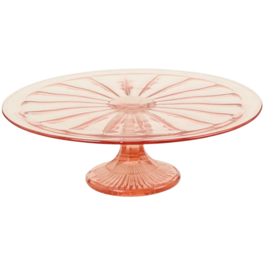 Art Deco Roze Taartschotel Rosaline Depression Glass Verrerie Scailmont 1