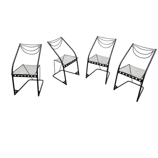 4 X Postmodern Chairs 1980s 1