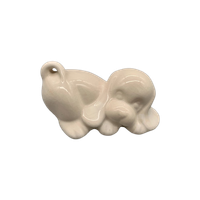 Vintage Deco Hondje Wit Keramiek 80's
