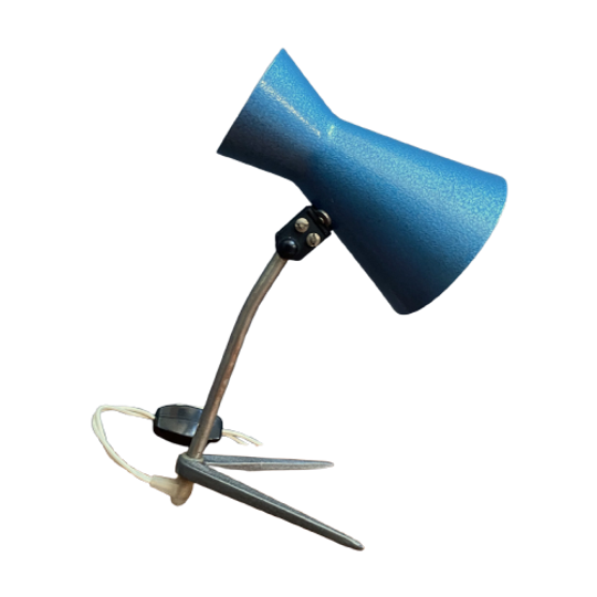 Blue Metal Desk Lamp 1960s 1