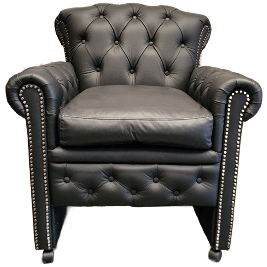 Scott Classic Chesterfield Eetkamerstoel – Zwart, Leer 1