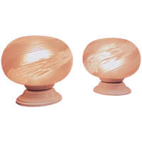 Set Of Pink Swirly Murano Glass Table Lights